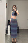 SWAYING/KNIT Gradient Strapless Halter Top SW23SS1T37 Gradient Blue PS61